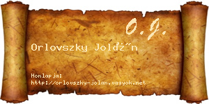 Orlovszky Jolán névjegykártya