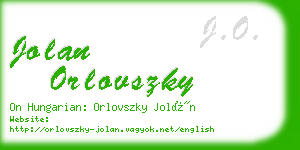 jolan orlovszky business card